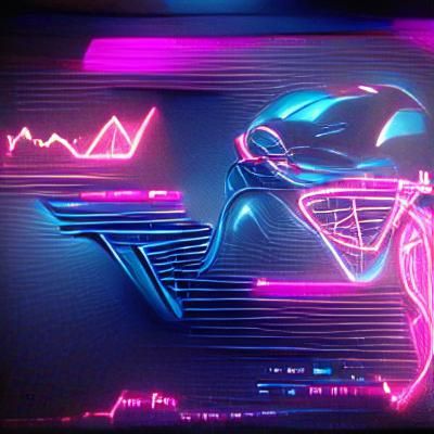 Tron Inspired Neon Synthwave Retroscape