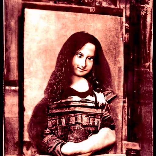 Young Mona Lisa in Vintage Photograph Style