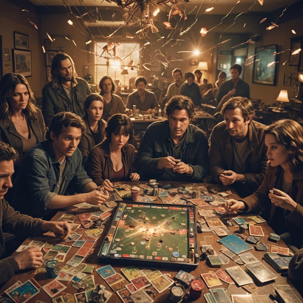 Apocalyptic Game Night Survival Scene