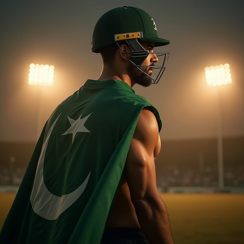 Pakistani Cricket Hero Babar Azam in Epic Front Pose