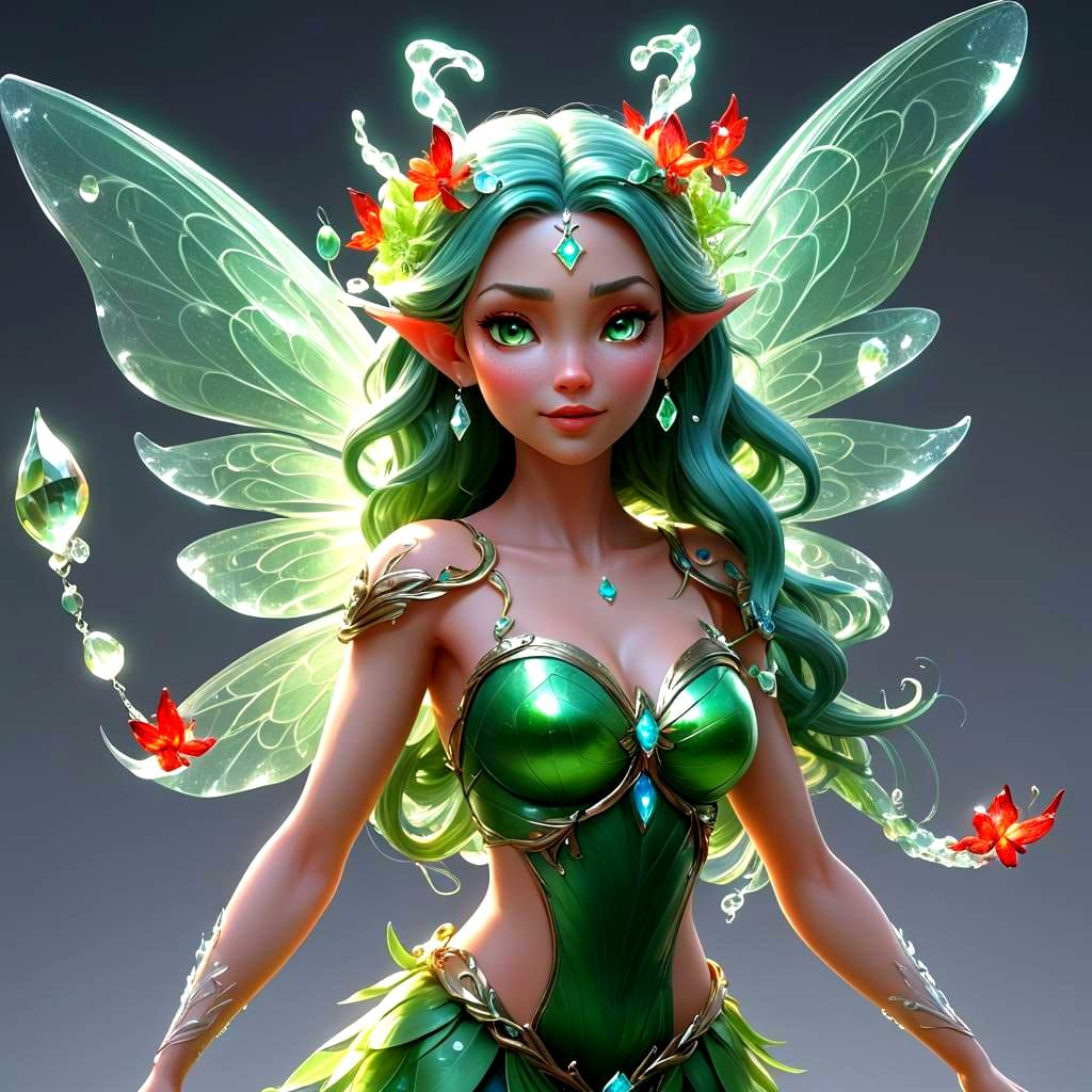 Air and Earth Fairy in 3D Digital Art Style