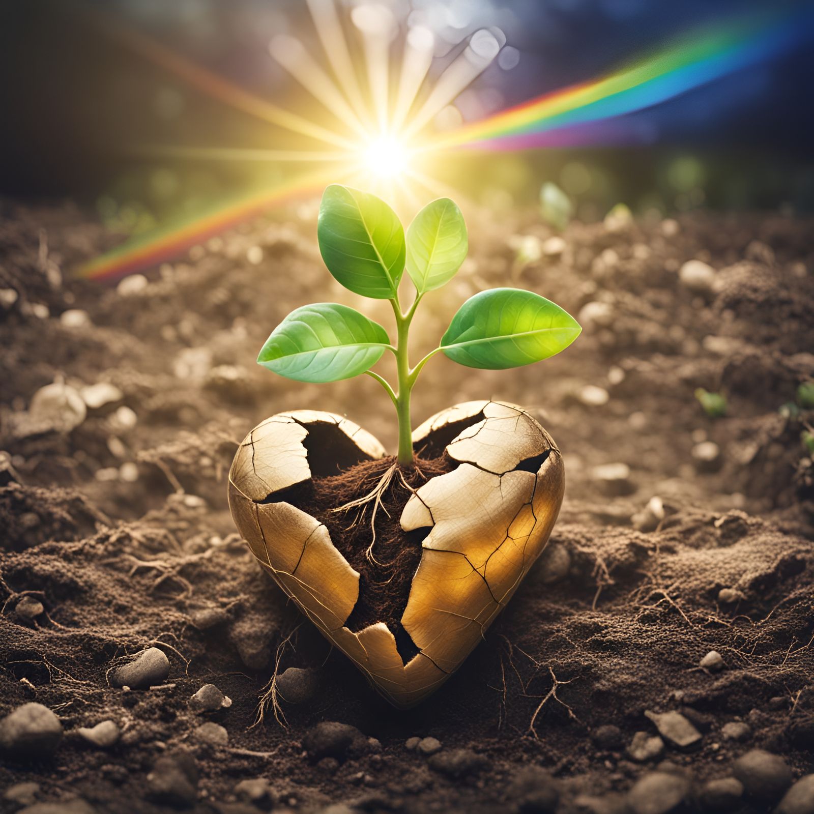 Realistic Seed Pod Sprouting in Divine Light