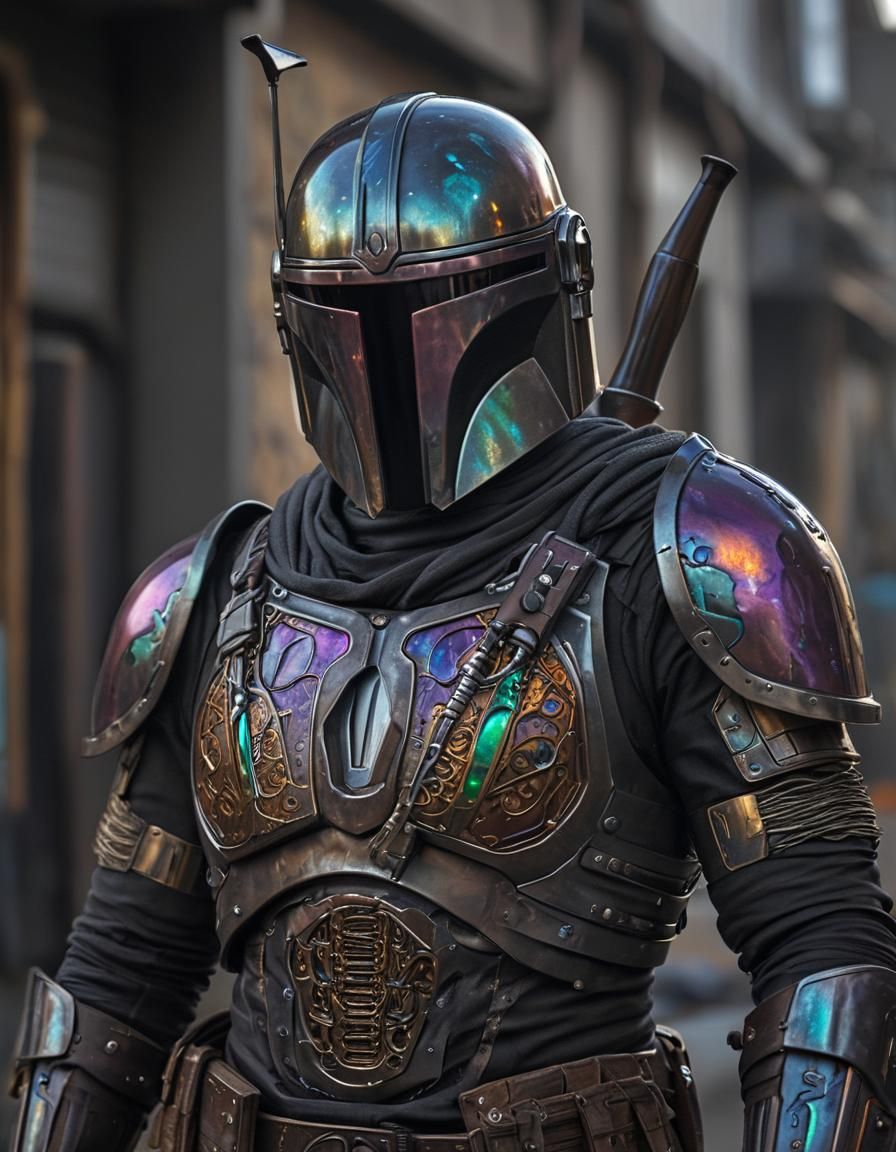 Mandalorian Warrior in Iridescent Armor