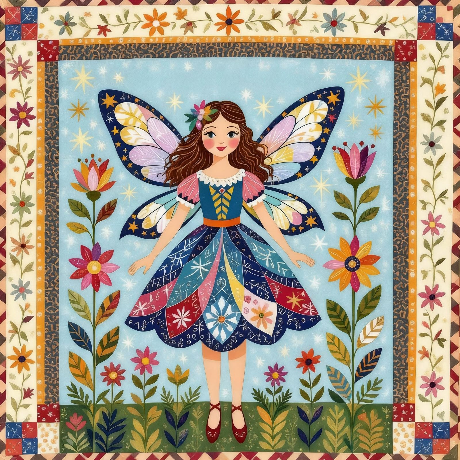 Mystical Spring Folklore Quilt with Spellwoven Textiles