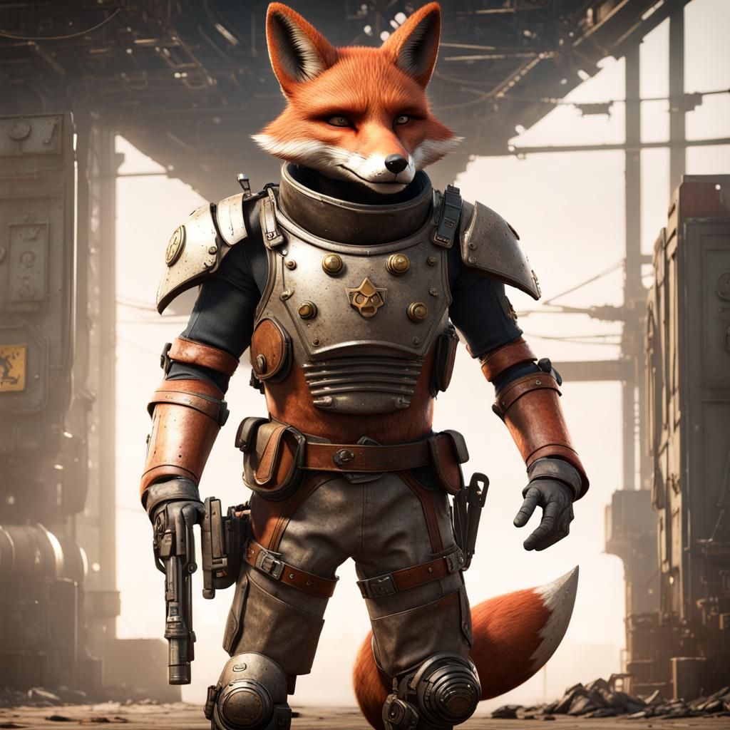 Anthropomorphic Fox in Fallout 4 Style