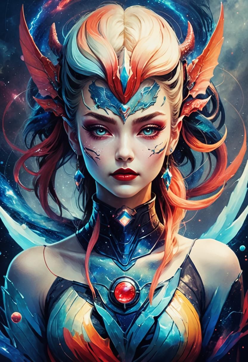 Cosmic Beauty with Dragons in Nebula