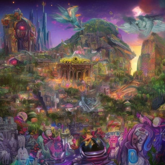 AI Mashup: Cyborg Bartender, Moon City, Fairy Wonderland