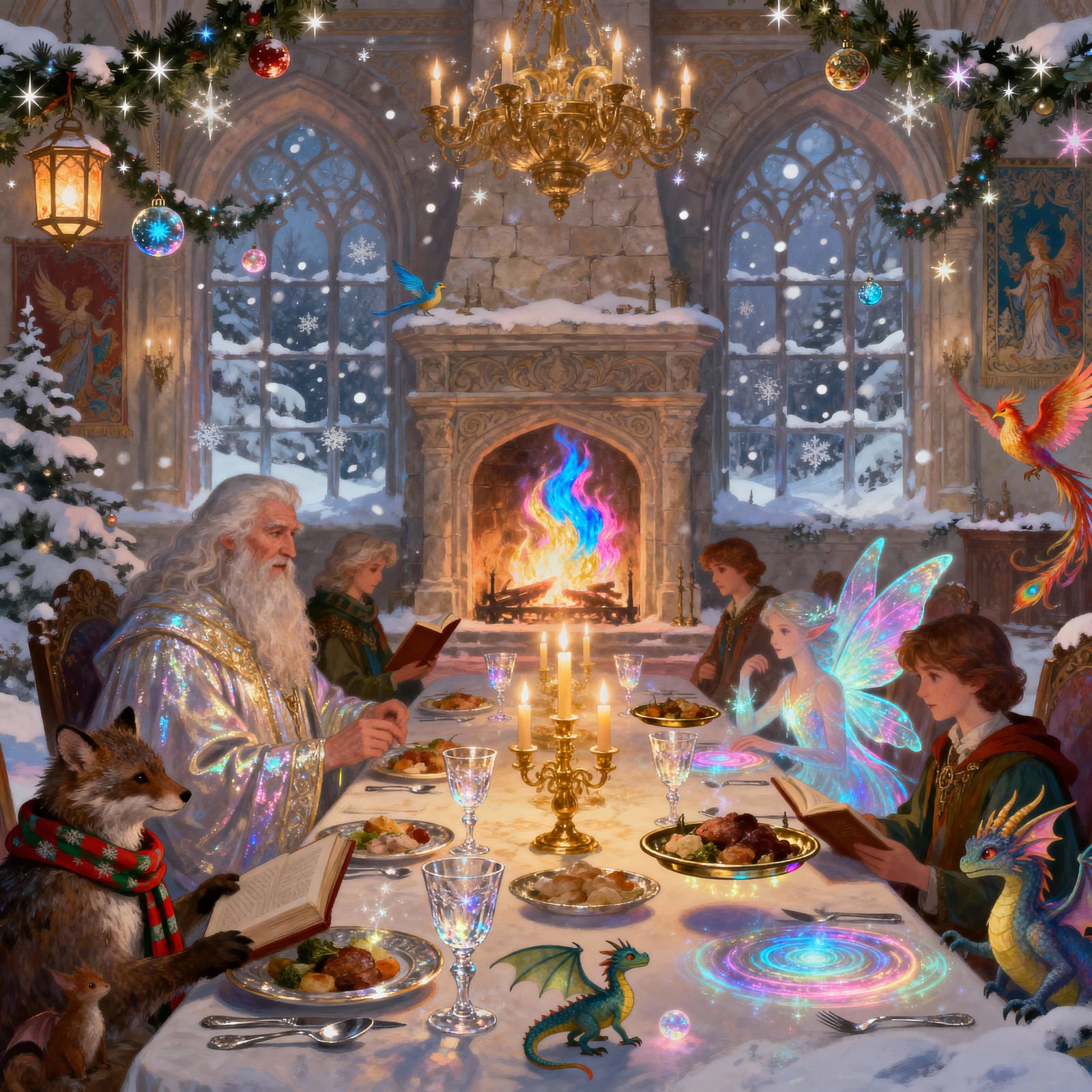 Enchanting Holiday Feast in a Winter Castle