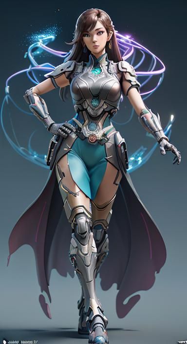 Nintendo Switch Girl in Anime Cyberpunk Style