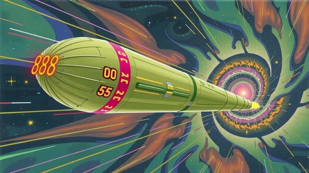 Cosmic Vortex Tunnel with Glowing 888 Code
