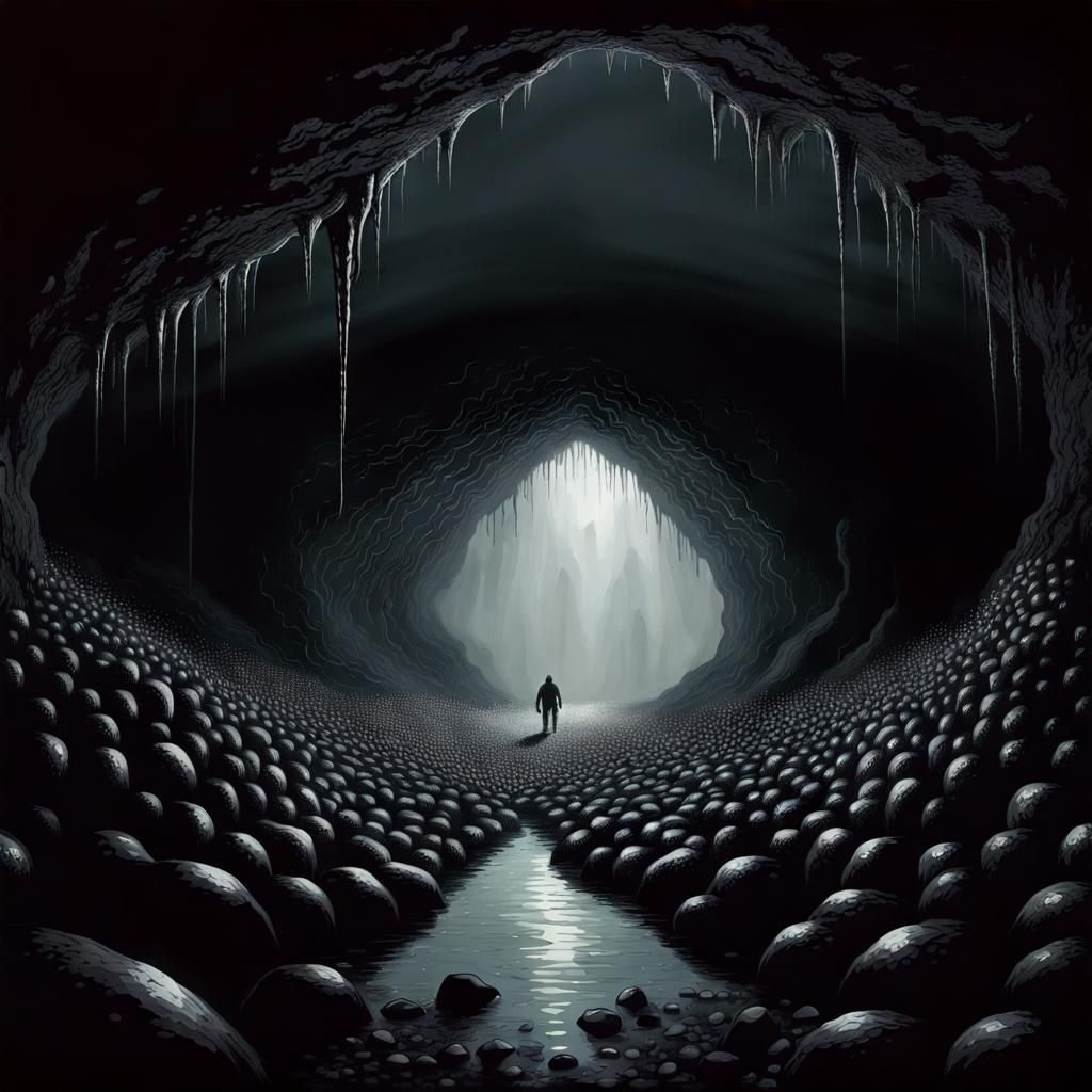 Sinister Shiny Eyes in a Dark Fantasy Cave