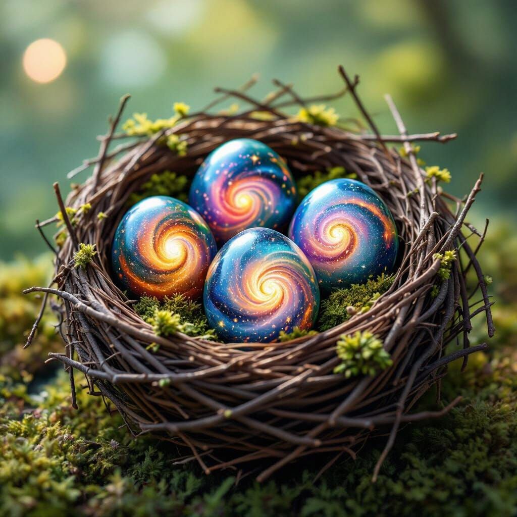 Cosmic Bird's Nest with Galaxy Eggs in 8K