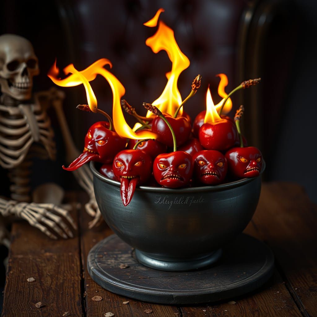 Evil Cherries Flambe with Hellfire Eyes
