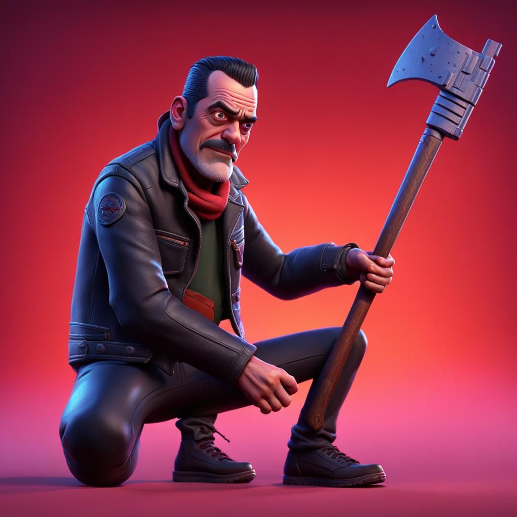 Negan as Pixar-Style 3D Digital Art