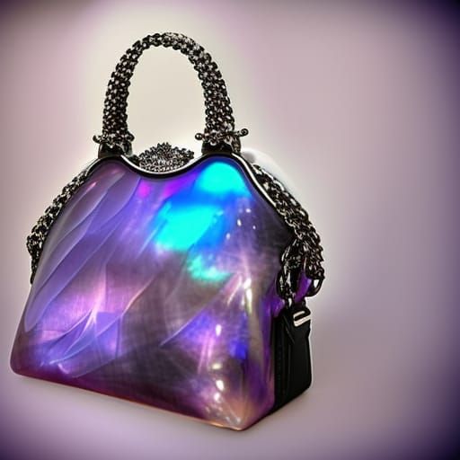 Ethereal purple gothic handbag with rainbow moonstones& gothic vibes& ethereal vibes& dark fantasy vibes& beautiful craf...