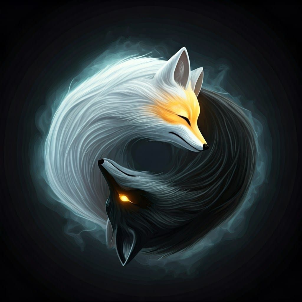 Yin Yang: Foxes United by Sun and Moon