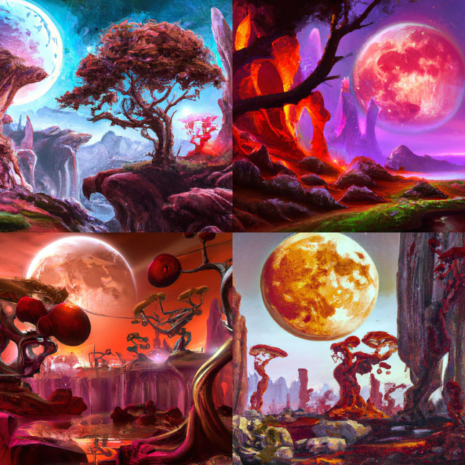 Surreal Alien Landscape with Glowing Vegetation