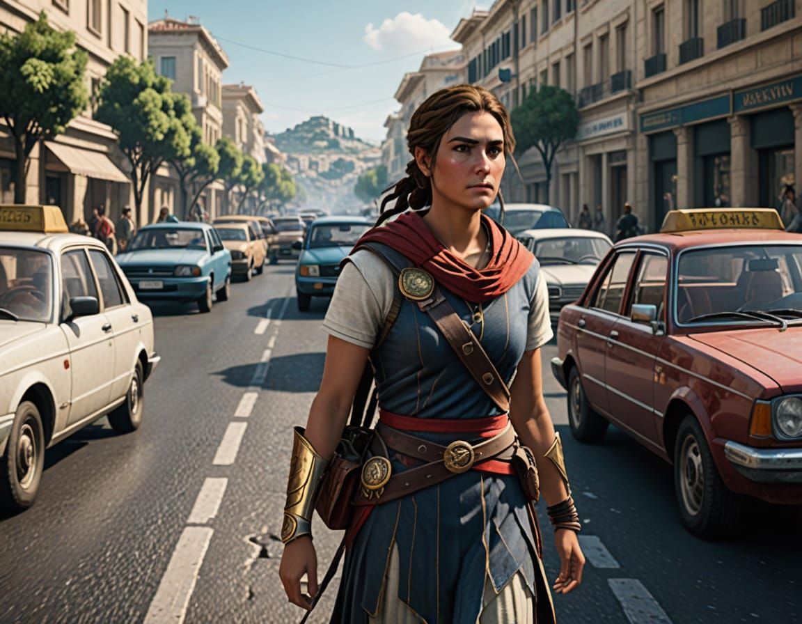 Kassandra as 20th Century Tour Guide in Athens