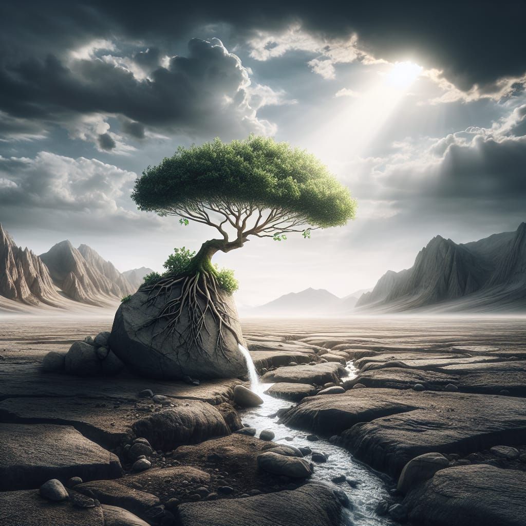Resilient Tree Thrives in Arid Landscape