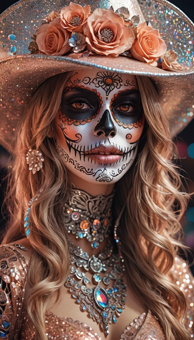 Ethereal Dia de los Muertos Goddess in Ultra HD HDR