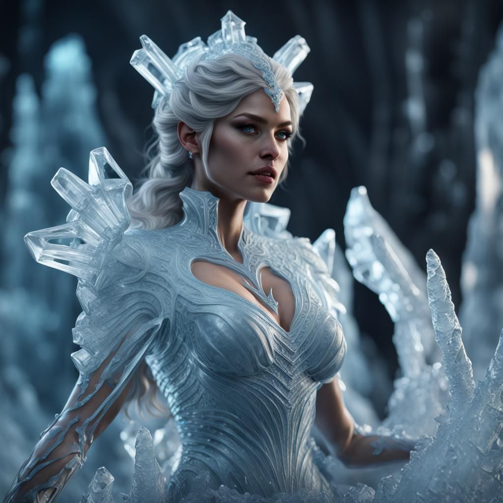 Detailed Ice Sculpture Matte Painting in 8k