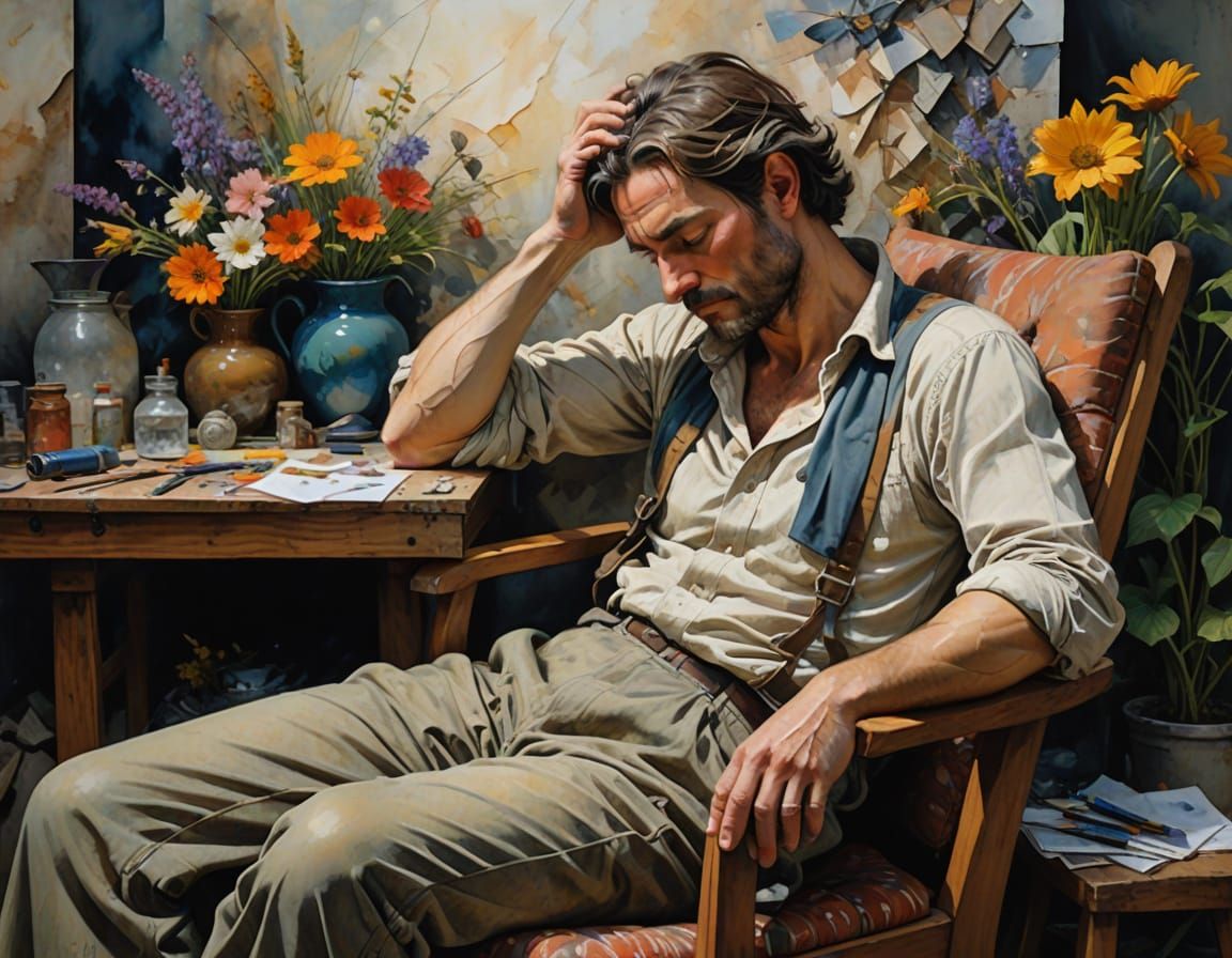 Impressionistic Statue Awakening from Granite