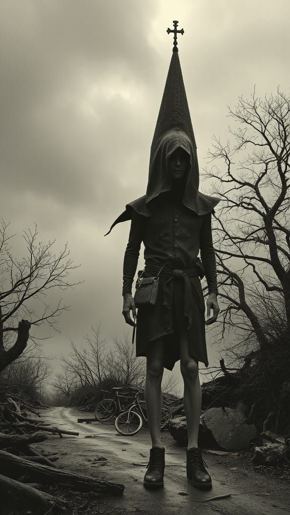 Dark Cyberpunk Protagonist in a Futuristic Cityscape