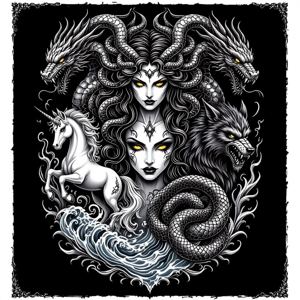 Gothic Fantasy Arm Sleeve Tattoo Design