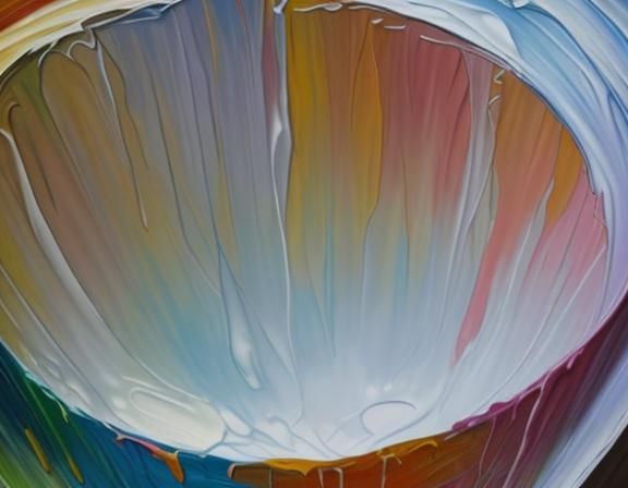 Colorful Impasto Painting in Neo-Impressionist Style