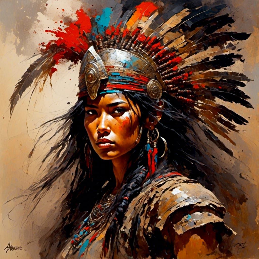 Strong Female Warrior Portrait
