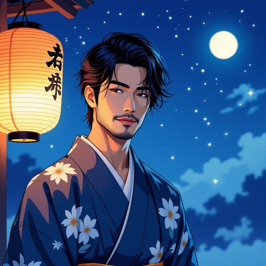 Kimono Portrait in Yamato-e Style
