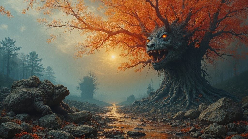 Surreal Woven Tapestry of Spectral Longing