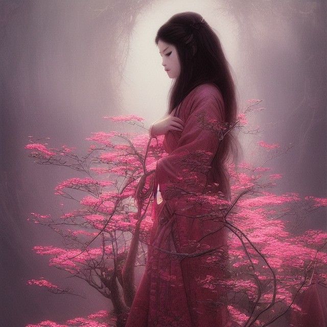 Ethereal Princess Kaguya in Sinister Fantasy Style