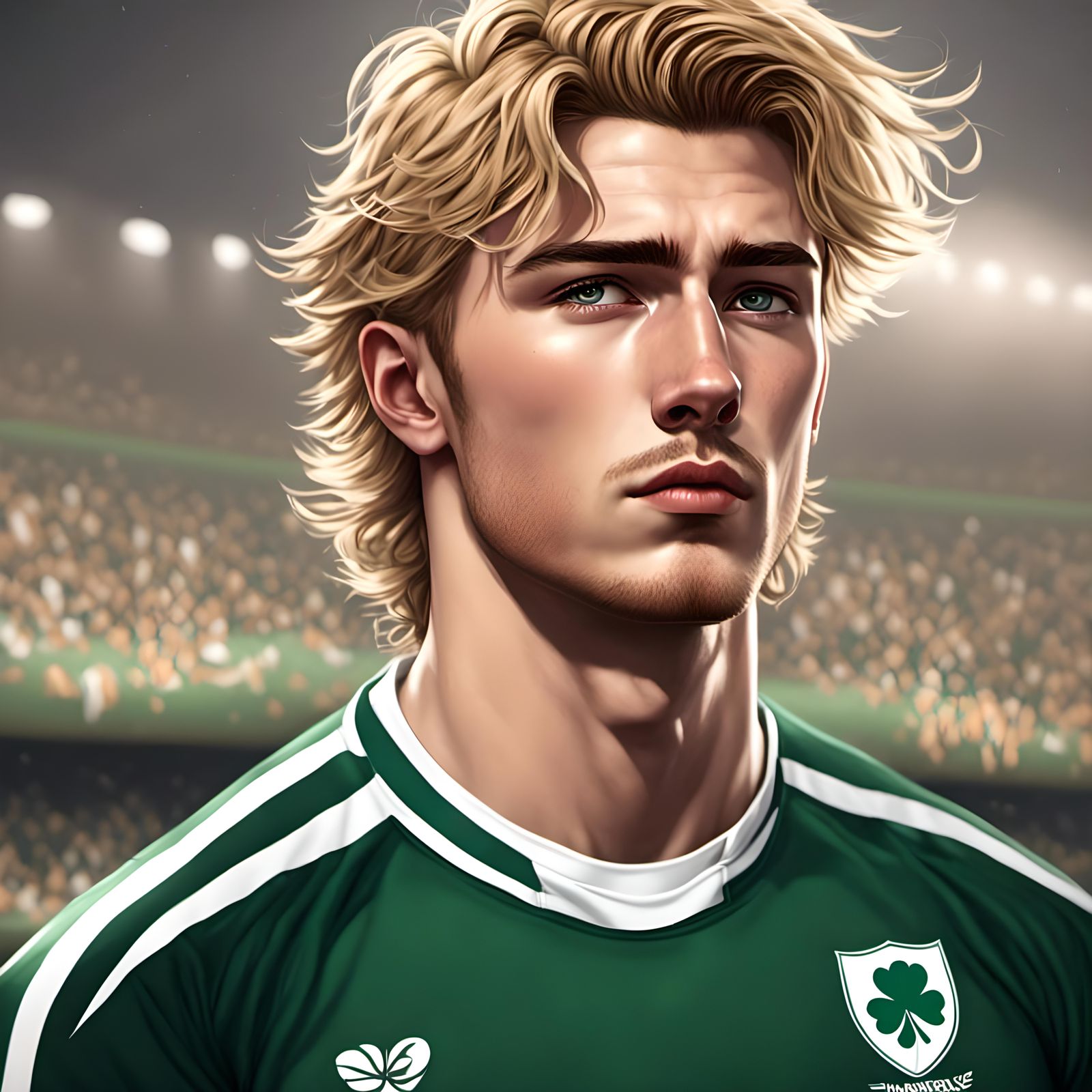 Handsome Rugby Player: Manga Style Portrait