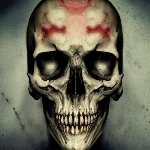 Decaying Pirate Face in Hyperrealistic Splash Art