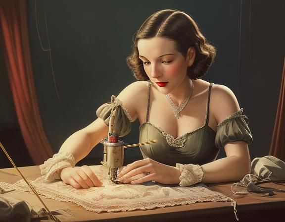 Backstage Seamstress: 1930's Theater in Vintage Style