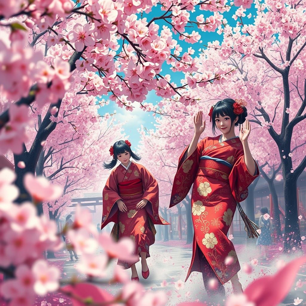 Vibrant Cherry Blossom Festival in Japan