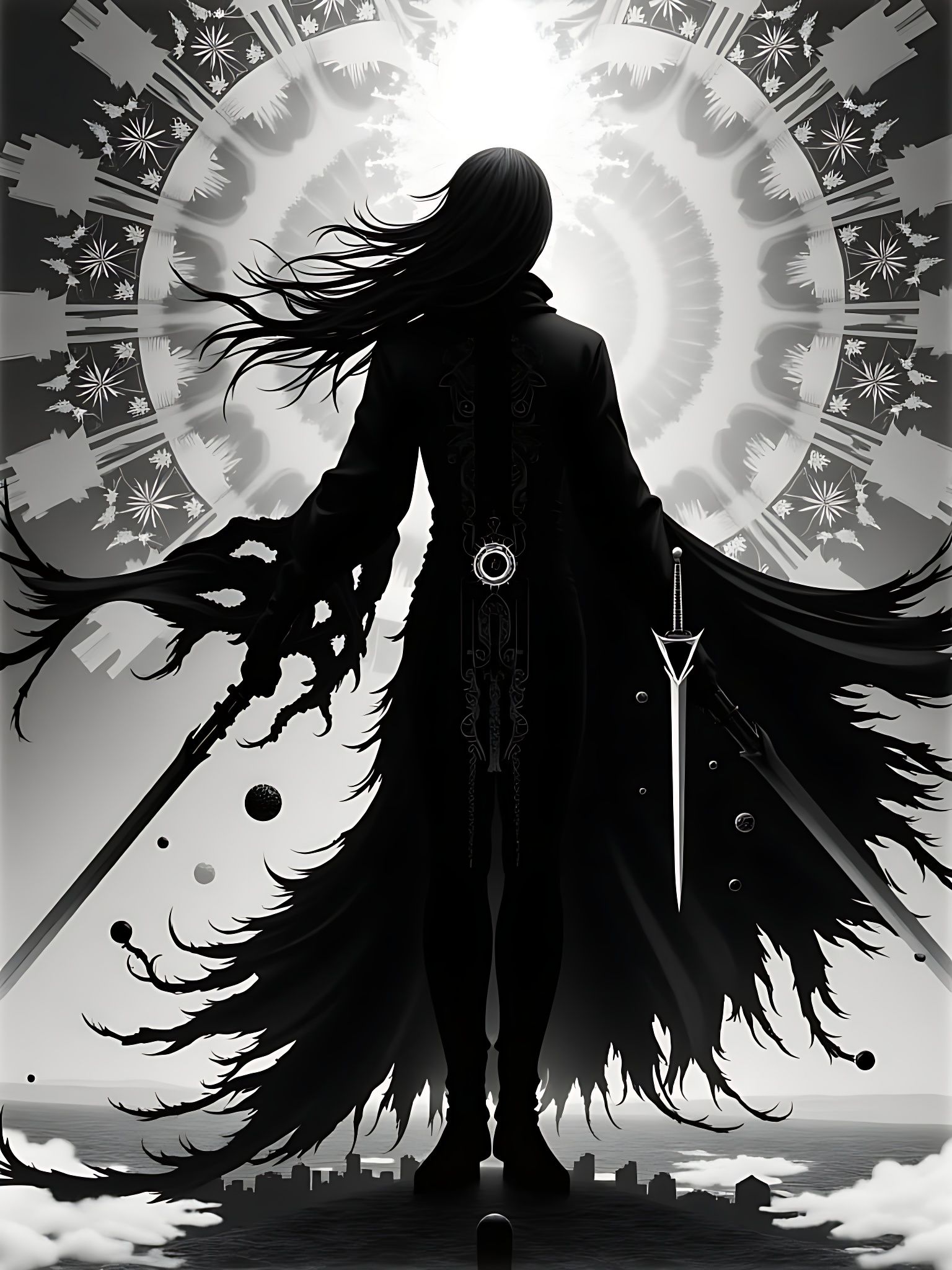 Dark Lightning Chasm Warrior with Radiant Swords