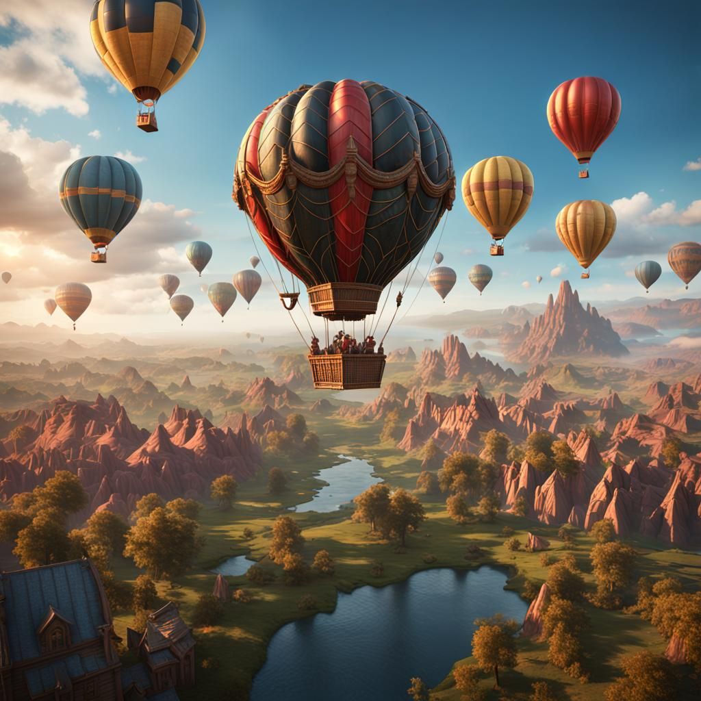 Bologna Hot Air Balloon Fantasy Art