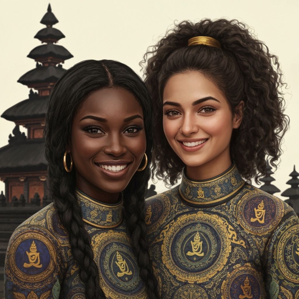 Futuristic Streetwear: Black and Indian Women, Hyperdetailed...