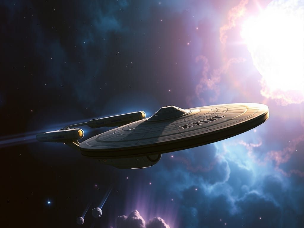 Cosmic Odyssey: USS Enterprise in Glorious Flight