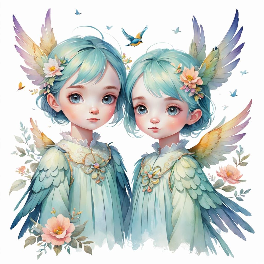Pixie Bird Sisters in Pastel Hues