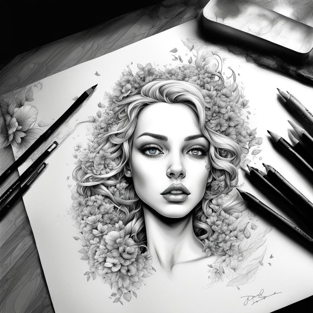 Lovely Beauty in Surreal Comic Book Illustration