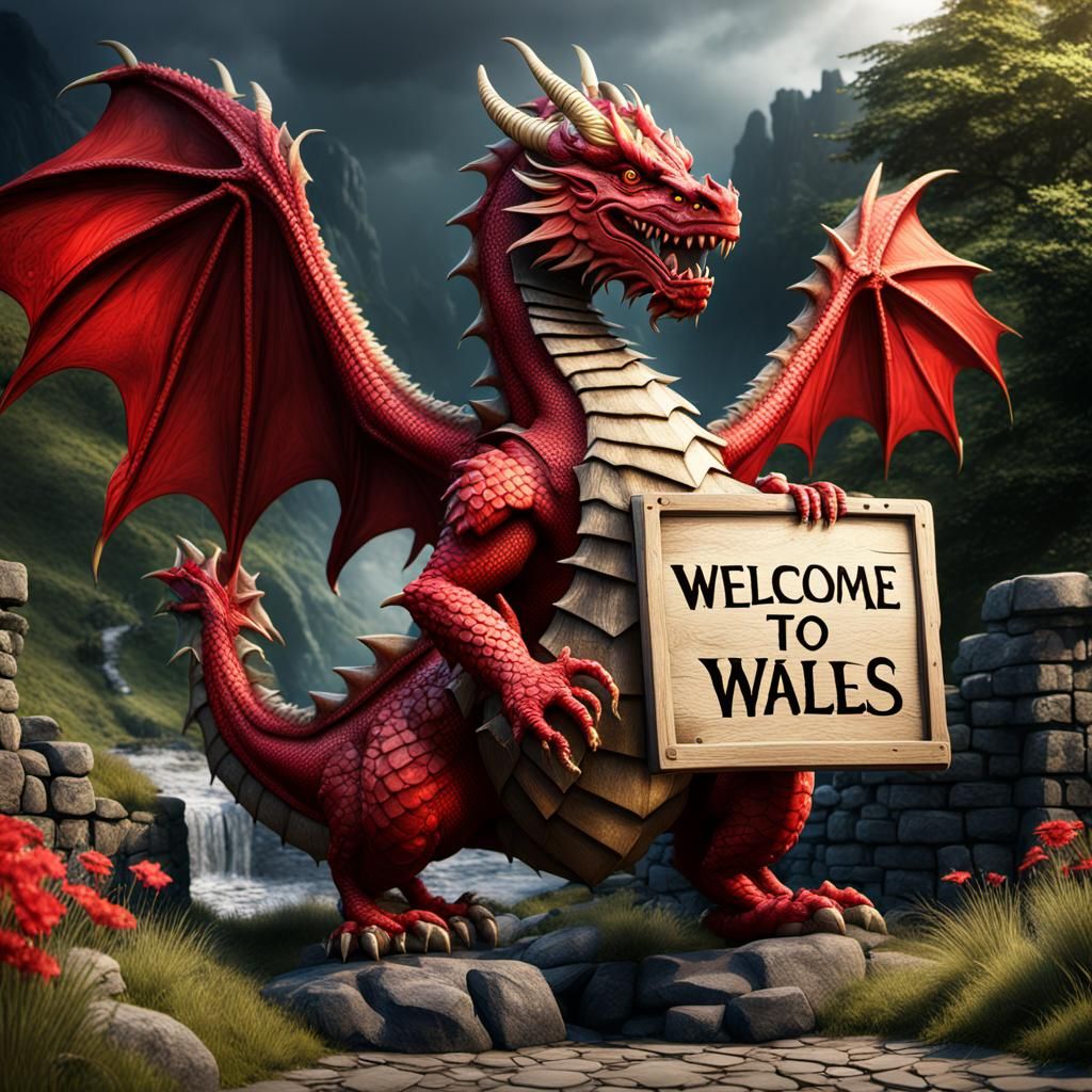 Welsh Dragon Welcomes You: Fantasy Art
