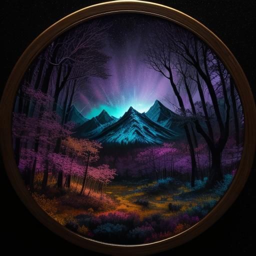 Ethereal Fantasy Landscape with Double Exposure Effect