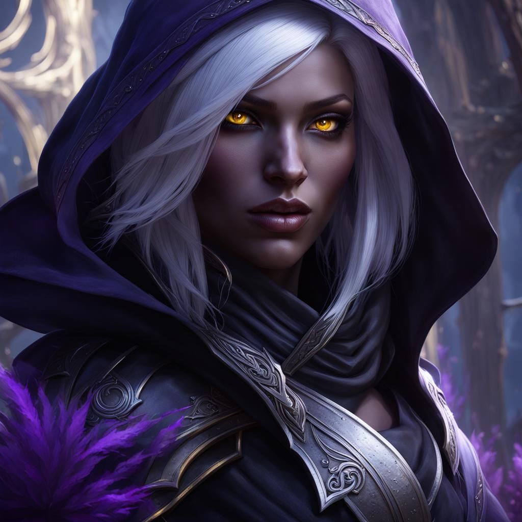 Drow Assassin in Dark Fantasy Style