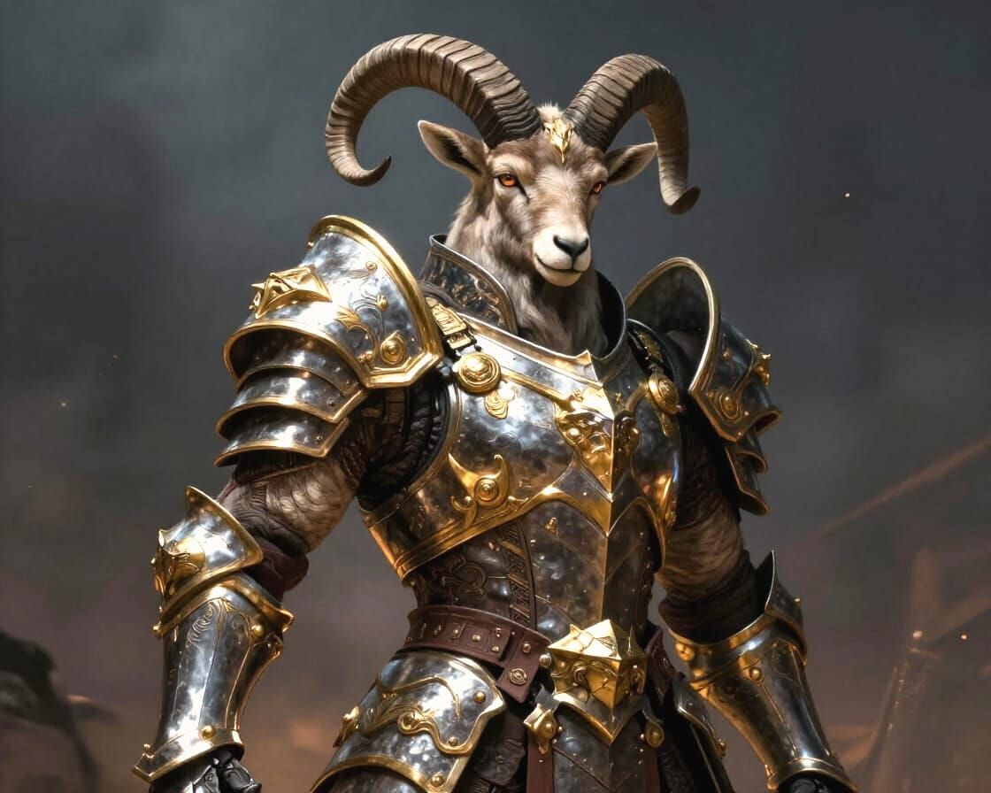 Urial-Utonagan Warrior In Detailed Battle Armor