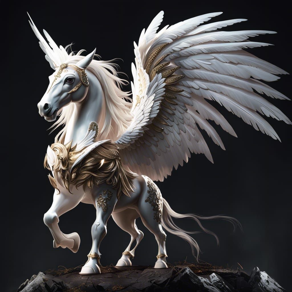 Adorable Winged Pegasus in CGI Fine Art Style