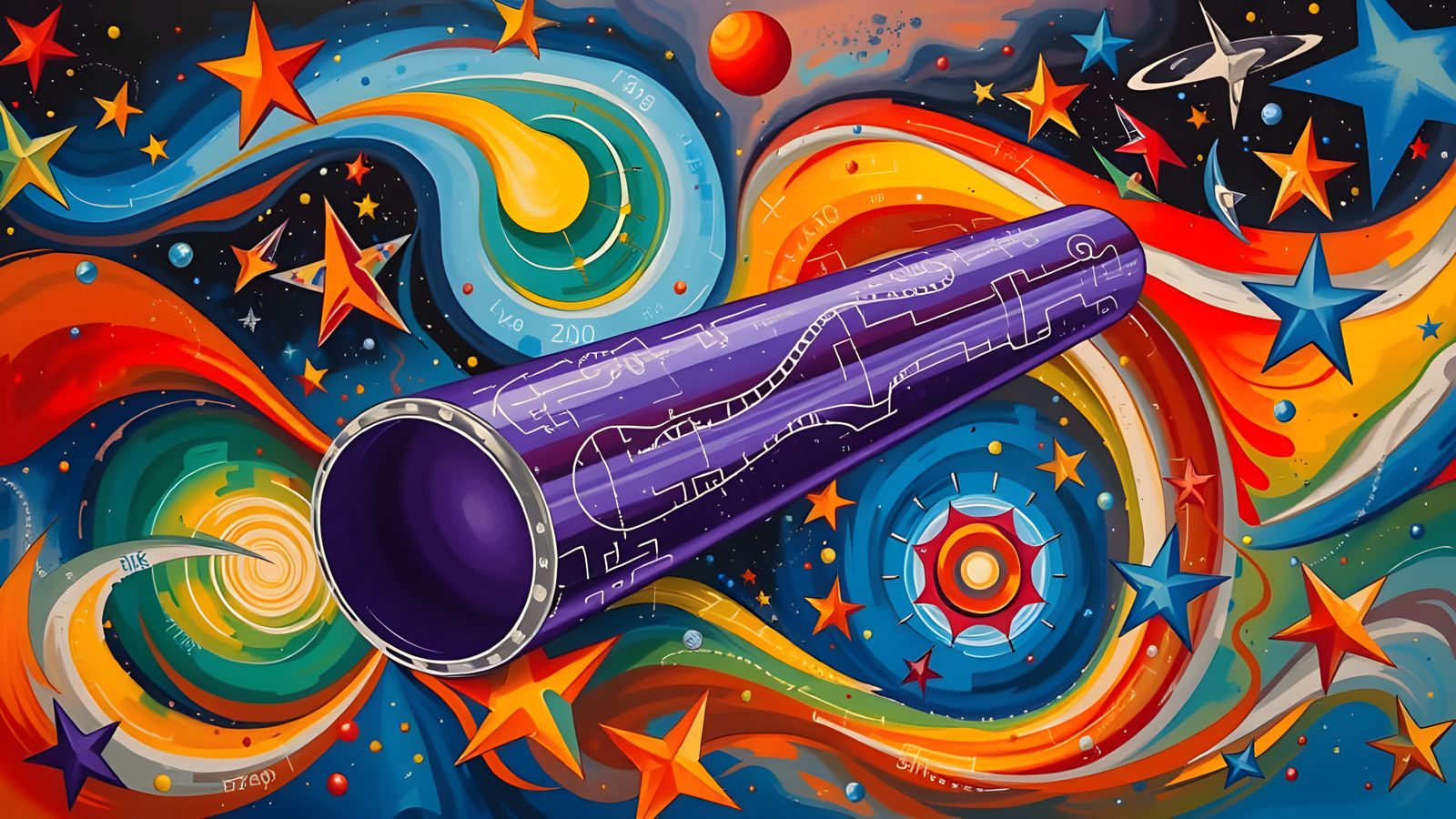 Prolate Cylinder Races Through Impasto Cosmos