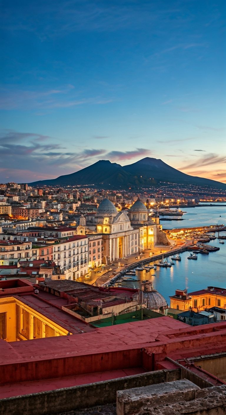 Naples Skyline: Impressionistic Cityscape at Dusk
